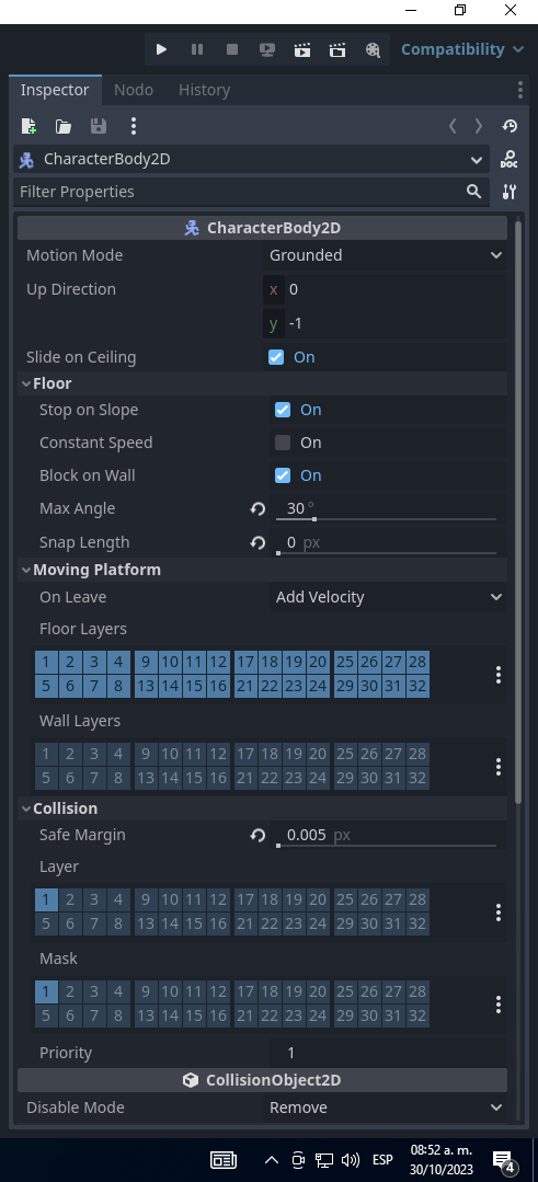is_on_floor not working in Godot 4.1.2 (Latest version) - Godot Forums