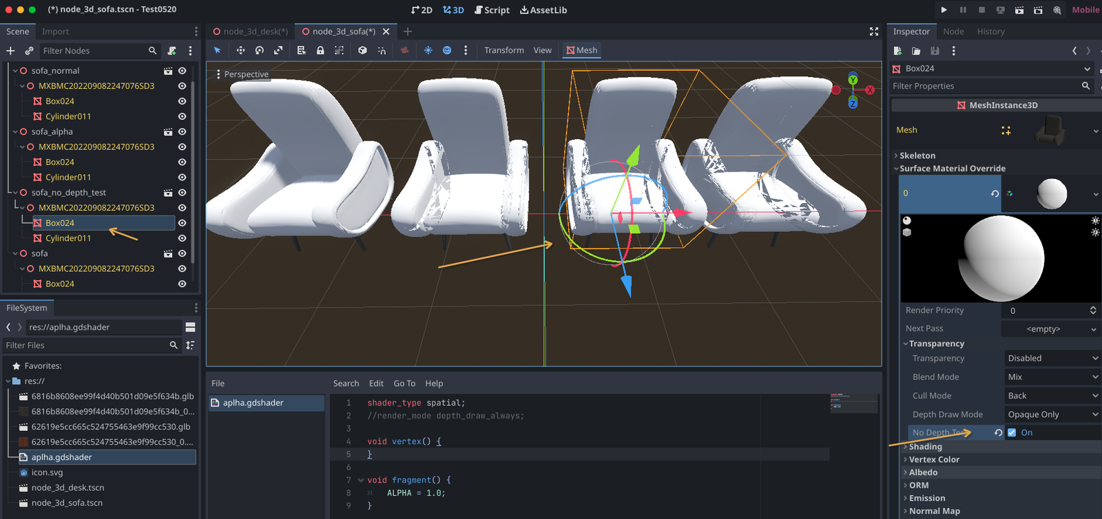 There is still a transparency issue with setting ALPHA=1.0 in the ...